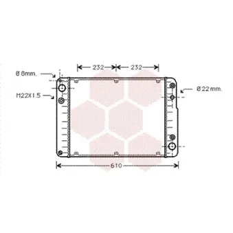 Radiateur, refroidissement du moteur VAN WEZEL 74002016 Radiateur, refroidissement du moteur VAN WEZEL 74002016