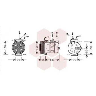 Compresseur, climatisation VAN WEZEL OEM 99612601152