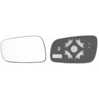 Verre de rétroviseur, rétroviseur extérieur VAN WEZEL OEM 1U1857521E
