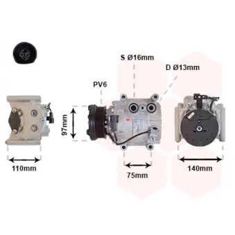 Compresseur, climatisation VAN WEZEL OEM XR82897