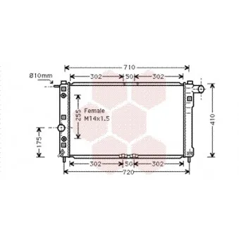 Radiateur, refroidissement du moteur VAN WEZEL OEM 96351931