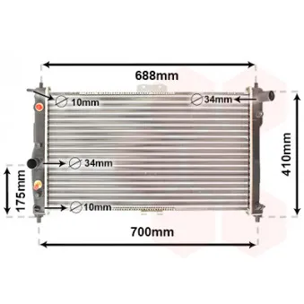 Radiateur, refroidissement du moteur VAN WEZEL 81002015