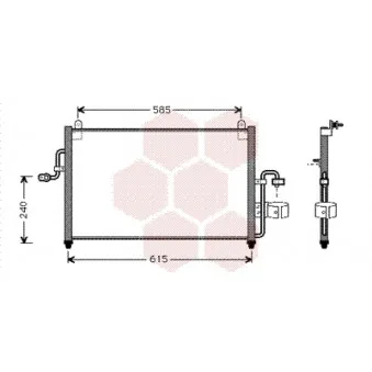 Condenseur, climatisation VAN WEZEL OEM 96283363