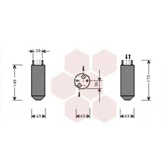 Filtre déshydratant, climatisation VAN WEZEL 8100D023