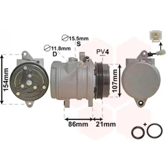 Compresseur, climatisation VAN WEZEL OEM 96256053