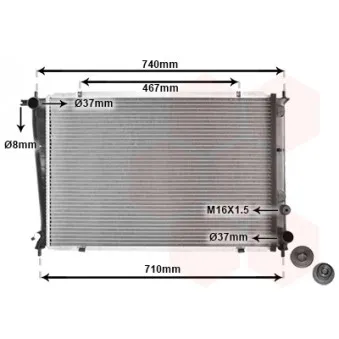 Radiateur, refroidissement du moteur VAN WEZEL 82002049