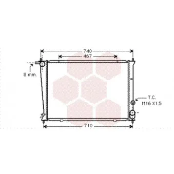 Radiateur, refroidissement du moteur VAN WEZEL 82002053