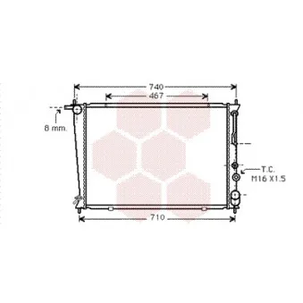 Radiateur, refroidissement du moteur VAN WEZEL 82002054