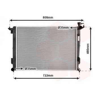 Radiateur, refroidissement du moteur VAN WEZEL OEM 253102Y500