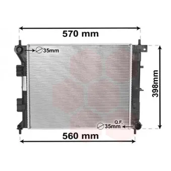 Radiateur, refroidissement du moteur VAN WEZEL OEM 25310A5800