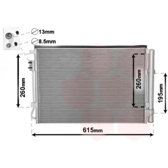 Condenseur, climatisation VAN WEZEL OEM 976062V000