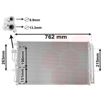 Condenseur, climatisation VAN WEZEL 82005345