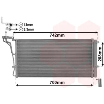 Condenseur, climatisation VAN WEZEL 82005701