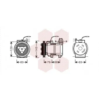 Compresseur, climatisation VAN WEZEL 8200K124