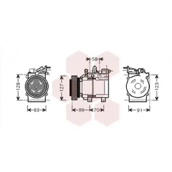 Compresseur, climatisation VAN WEZEL OEM 9770138071
