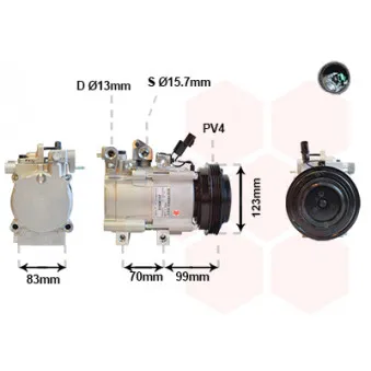 Compresseur, climatisation VAN WEZEL OEM 977013A571