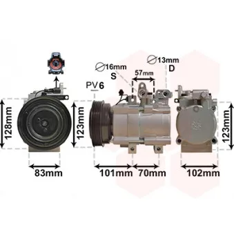 Compresseur, climatisation VAN WEZEL OEM 977012E100
