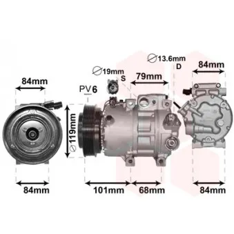 Compresseur, climatisation VAN WEZEL OEM 977013K220