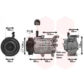 Compresseur, climatisation VAN WEZEL OEM 977013X000