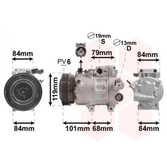 Compresseur, climatisation VAN WEZEL OEM 977013K520