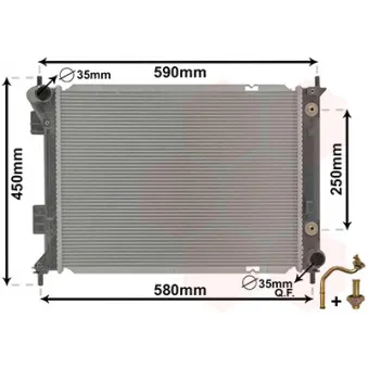 Radiateur, refroidissement du moteur VAN WEZEL OEM 253101P550
