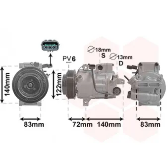 Compresseur, climatisation VAN WEZEL OEM 977012Y000