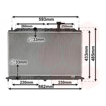 Radiateur, refroidissement du moteur VAN WEZEL OEM 253101G001