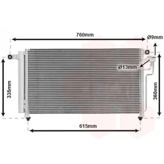 Condenseur, climatisation VAN WEZEL OEM 976061G000