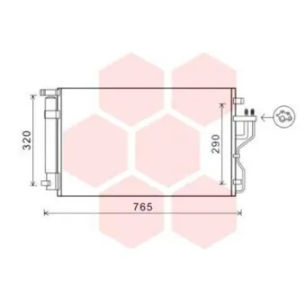 Condenseur, climatisation VAN WEZEL OEM 976062S500