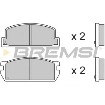 BREMSI BP2298 - Jeu de 4 plaquettes de frein arrière