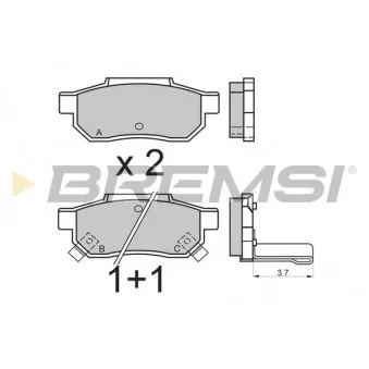 BREMSI BP2396 - Jeu de 4 plaquettes de frein arrière