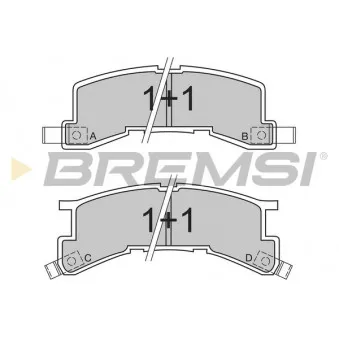 BREMSI BP2404 - Jeu de 4 plaquettes de frein arrière