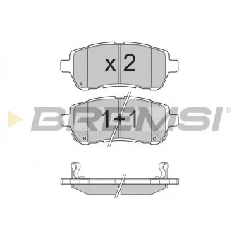 BREMSI BP3316 - Jeu de 4 plaquettes de frein avant