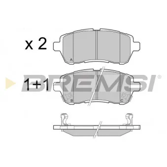 Jeu de 4 plaquettes de frein avant BREMSI BP3466