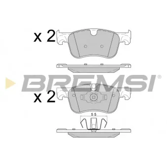BREMSI BP3597 - Jeu de 4 plaquettes de frein avant