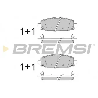 BREMSI BP3829 - Jeu de 4 plaquettes de frein arrière