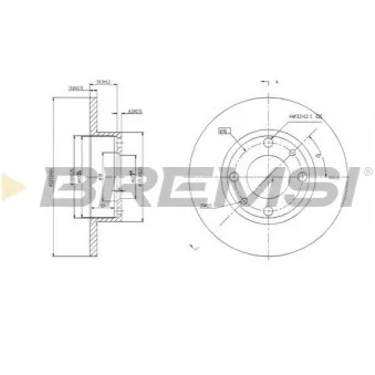 Jeu de 2 disques de frein arrière BREMSI [CD6083S]