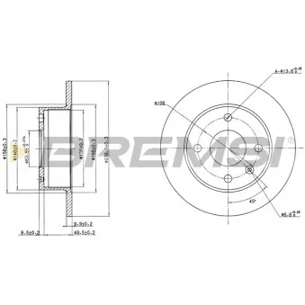 BREMSI CD6135S - Jeu de 2 disques de frein avant