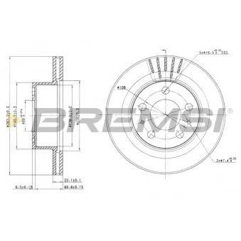 BREMSI CD6174V - Jeu de 2 disques de frein avant