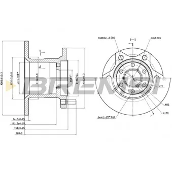 Jeu de 2 disques de frein arrière BREMSI [CD6254S]