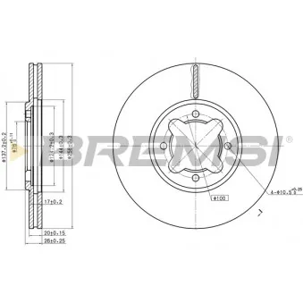 BREMSI CD6410V - Jeu de 2 disques de frein avant