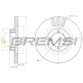 BREMSI CD6610V - Jeu de 2 disques de frein avant