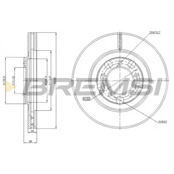 BREMSI CD7071V - Jeu de 2 disques de frein avant