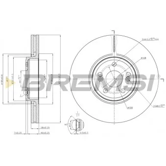 BREMSI CD7405V - Jeu de 2 disques de frein avant