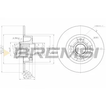 Jeu de 2 disques de frein arrière BREMSI OEM 61-00-0712C