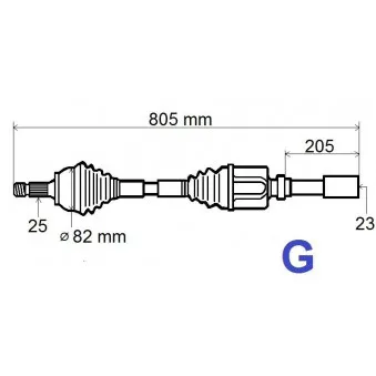 Arbre de transmission GRESA T5052 pour RENAULT SCENIC 2.0 - 135cv