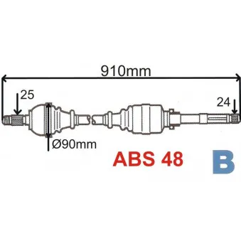 Arbre de transmission GRESA OEM 32736T