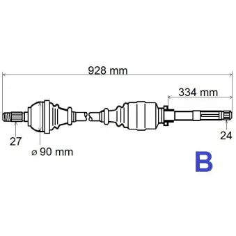 Arbre de transmission GRESA OEM 3273W0