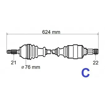Arbre de transmission GRESA OEM 3272IQ