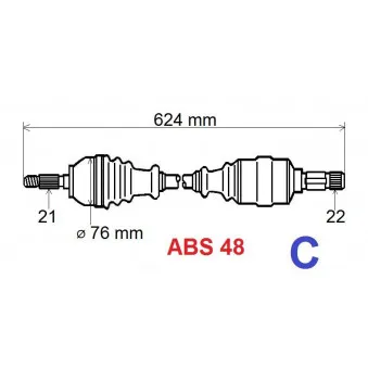 Arbre de transmission GRESA OEM 32723Q